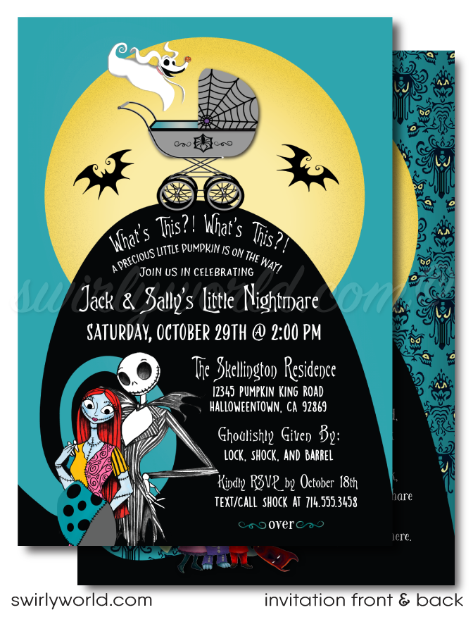 Nightmare Before Christmas Halloween Baby Shower Digital Download Bundle Set
