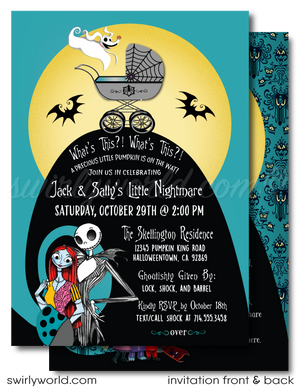 Nightmare Before Christmas Halloween Baby Shower Digital Download Bundle Set