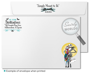 Goth Jack & Sally Skellington NBC Nightmare Before Christmas Digital Download Wedding Invitation Envelope