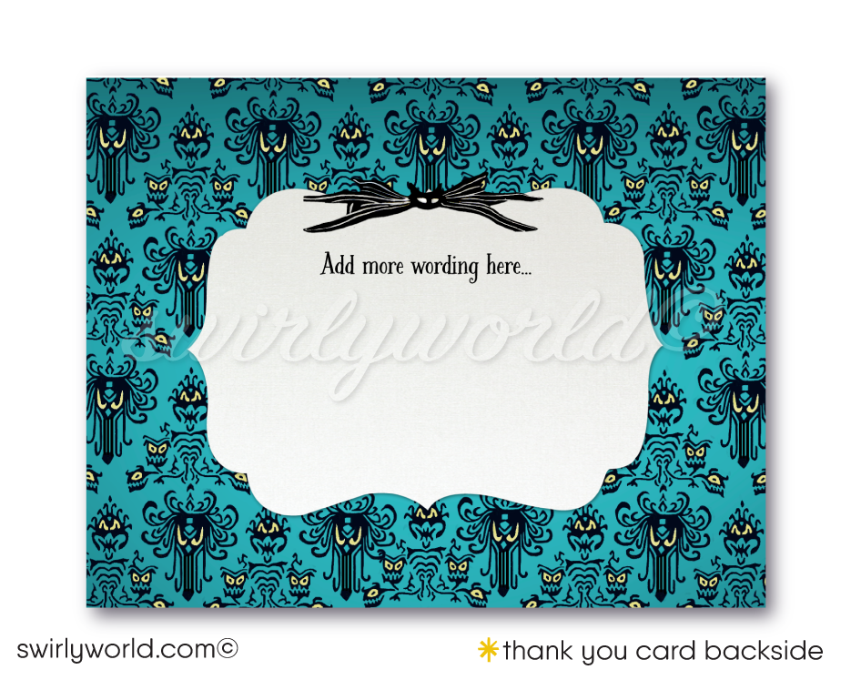 Halloween Goth Nightmare Before Christmas Jack & Sally Skellington NBC Baby Shower thank you cards Invitations