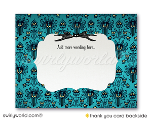 Halloween Goth Nightmare Before Christmas Jack & Sally Skellington NBC Baby Shower thank you cards Invitations