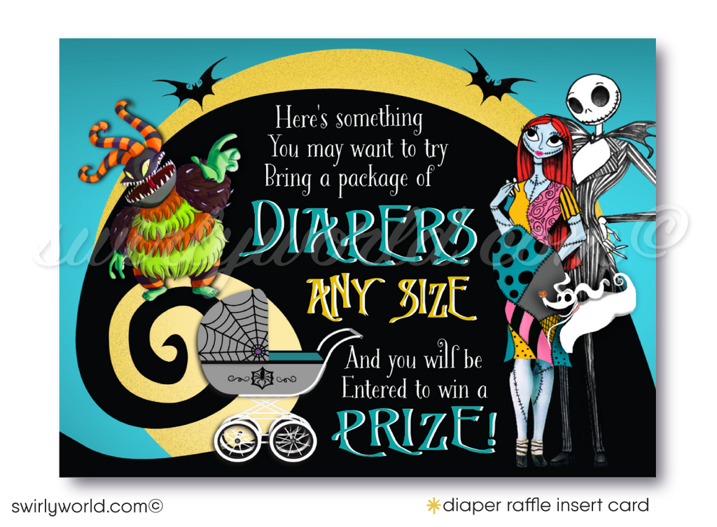 Digital Nightmare Before Christmas Jack and Pregnant Sally NBC Diaper Raffle Game Insert Card