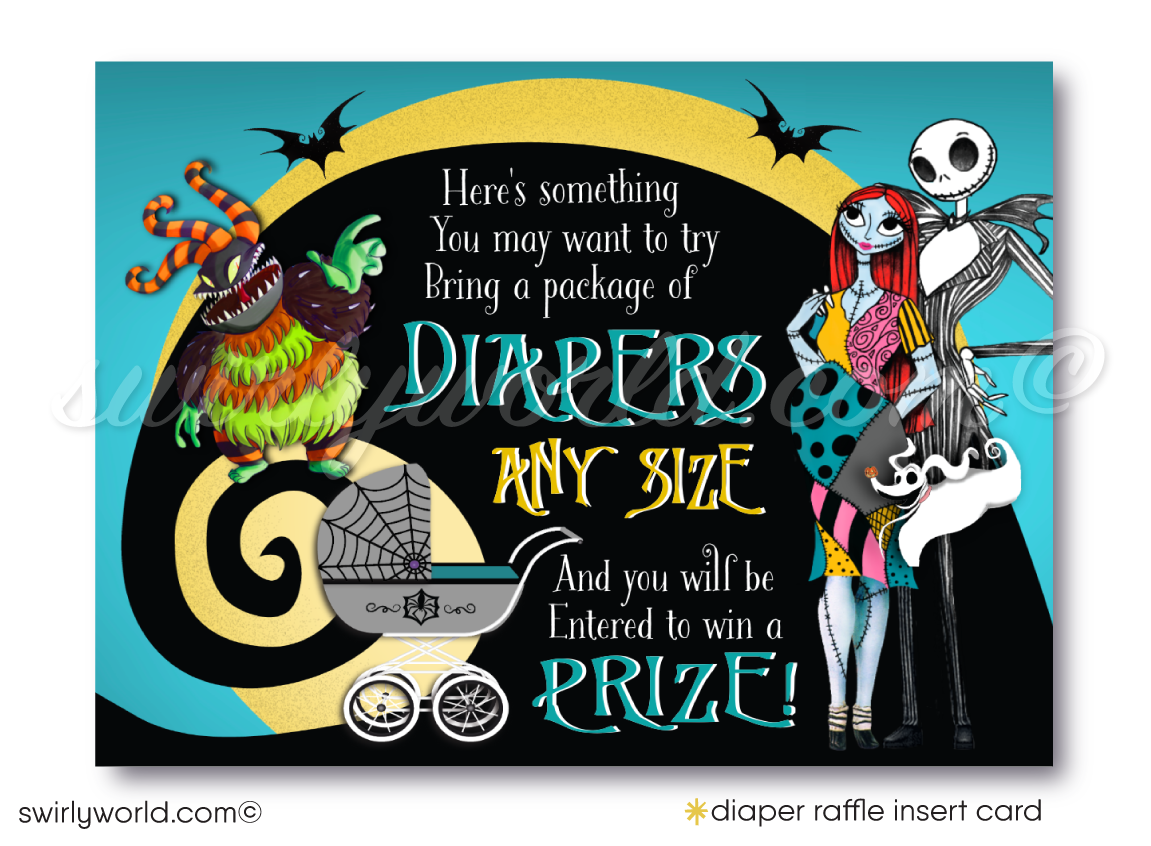 Digital Nightmare Before Christmas Jack and Pregnant Sally NBC Diaper Raffle Game Insert Card