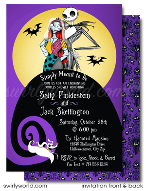 Nightmare Before Christmas Jack and Sally Couples' Bridal Shower Invitation Digital Download