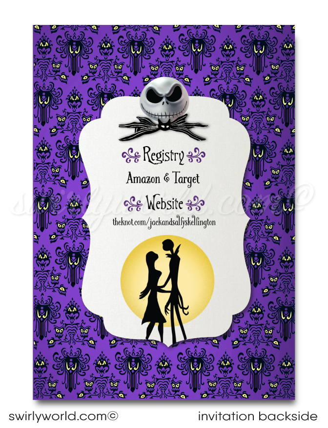Nightmare Before Christmas Jack and Sally Couples' Bridal Shower Invitation Digital Download