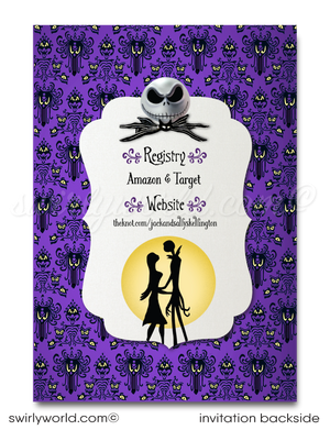 Nightmare Before Christmas Jack and Sally Couples' Bridal Shower Invitation Digital Download
