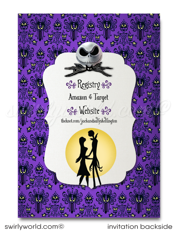 Nightmare Before Christmas Jack and Sally Couples' Bridal Shower Invitation Digital Download