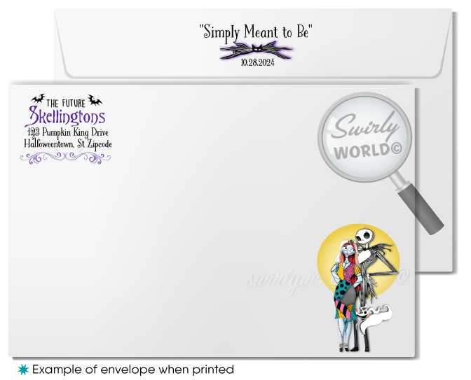 nightmare before christmas sally wedding dress Nightmare Before Christmas Jack and Sally Couples' Bridal Shower Invit