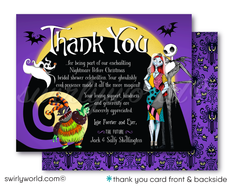 Nightmare Before Christmas Jack and Sally Couples' Bridal Shower Invitation Digital Download
