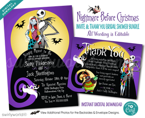 Nightmare Before Christmas Jack and Sally Couples' Bridal Shower Invitation Digital Download