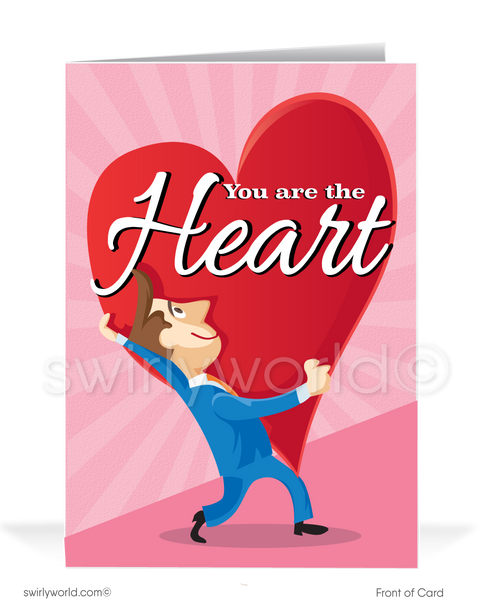 Funny Humorous Cartoon Happy Valentine's Day Cards for Business
