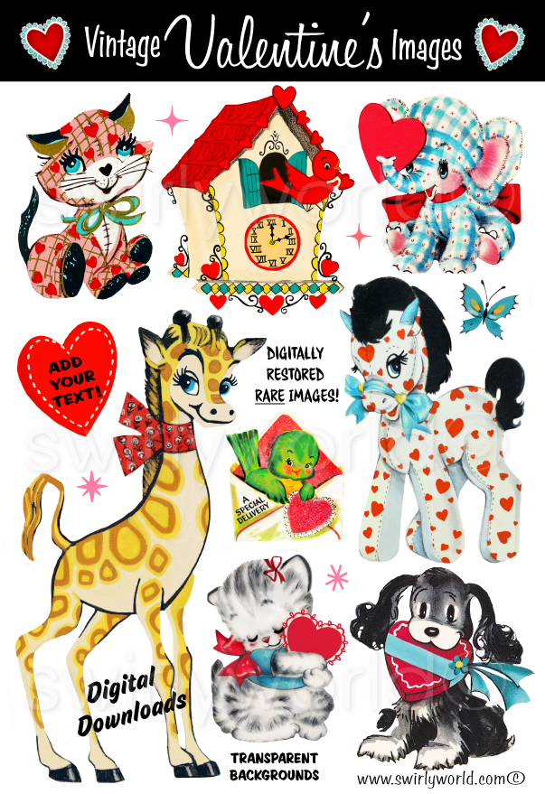Vintage Valentine's Day Digital Images