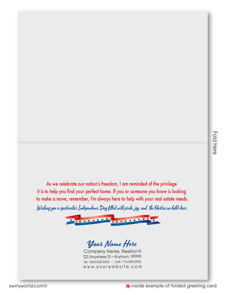 Customizable Realtor 4th of July Independence Day Greeting Cards with Southern Patriotic Home