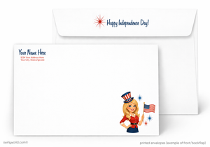 Whimsical Happy 4th of July Cards – Retro Patriotic Independence Day Greetings
