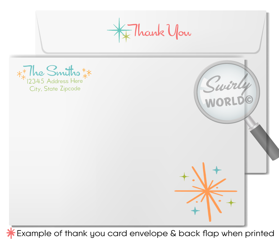 Retro Atomic Mid-Century Mod 1950s MCM Engagement Invitation Digital Download