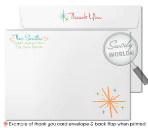 1950s-1960s Mid-Century Modern Retro Vintage Engagement Party Wedding Invitation Set