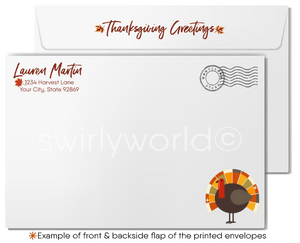 Digital Rustic Modern Leaves Professional Business Happy Thanksgiving Cards for Clients