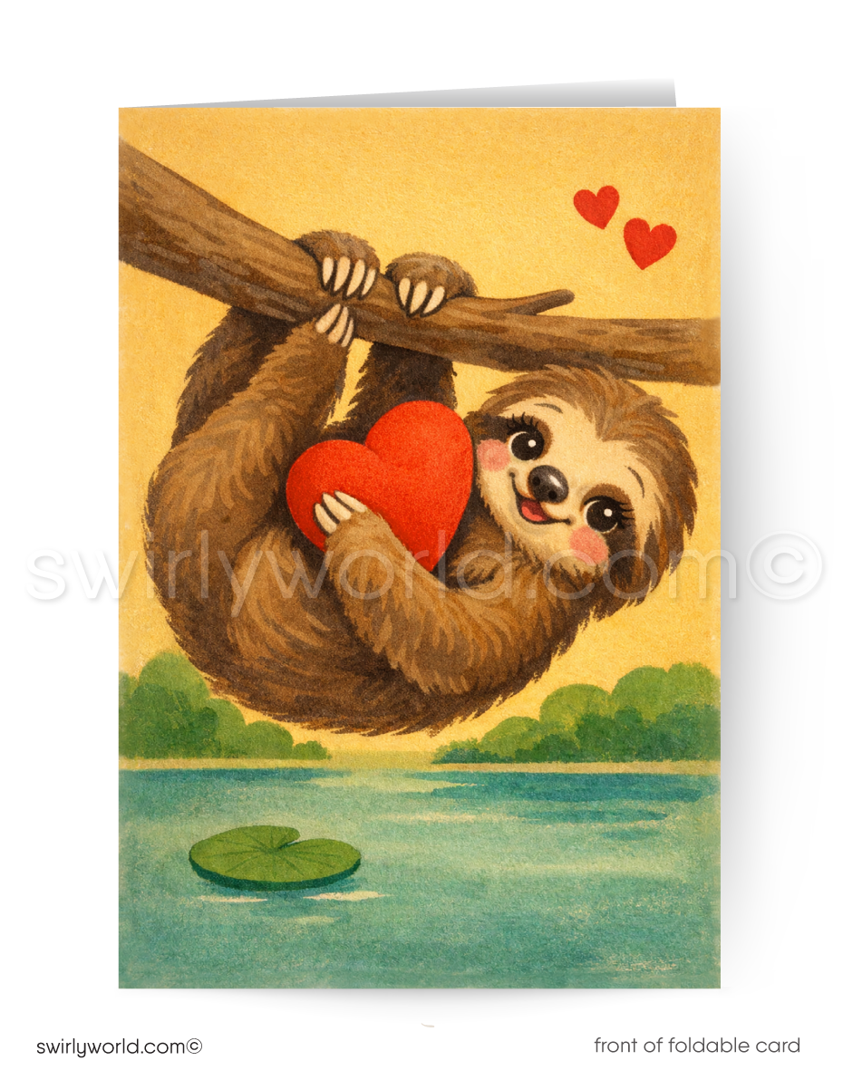 Business Retro Valentine Cards – Customizable Client Appreciation Cards | Vintage Cartoon Style