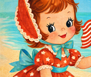 1950s Vintage Greeting Cards – Retro Patriotic 4th of July Cards With Kitschy Summer Charm