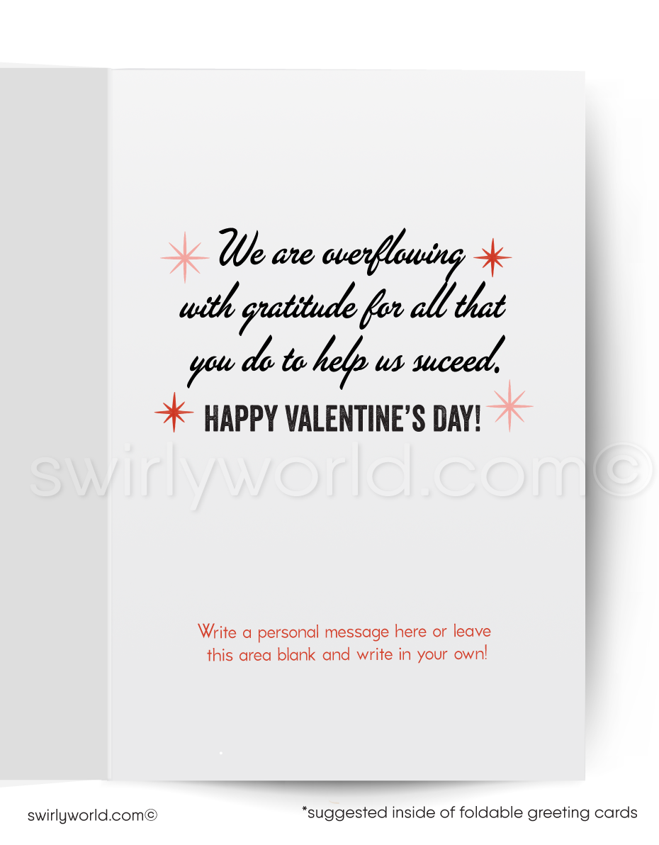 Business happy Valentine's Day cards for client appreciation and marketing.