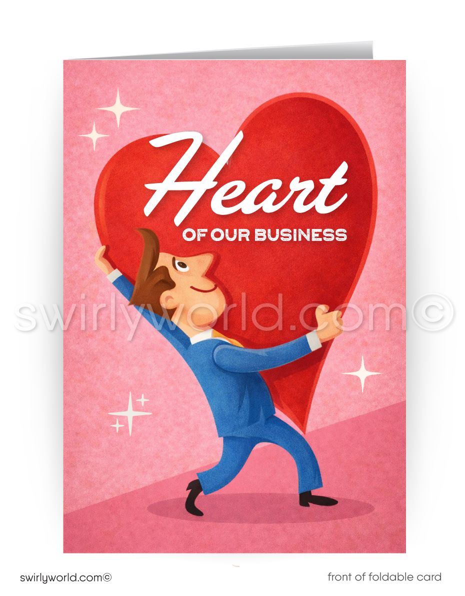 Business happy Valentine's Day cards for client appreciation and marketing.