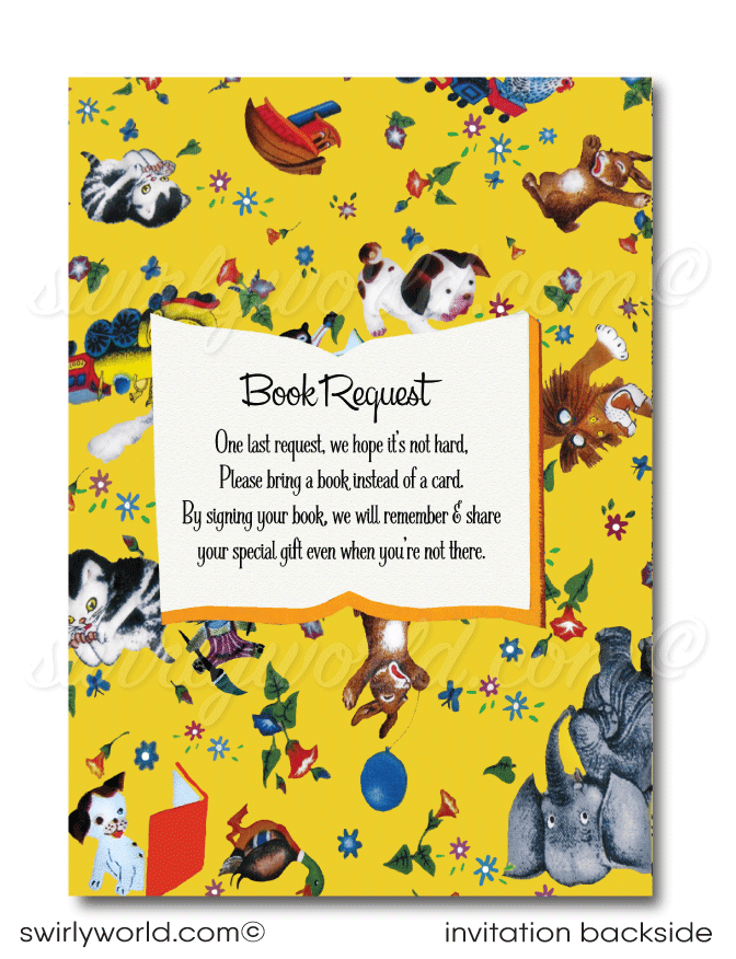 Immerse guests in nostalgic charm with our Vintage Little Golden Book 1st Birthday Invitation Set! 🌟📚 Featuring classic illustrations, this premium printed set includes invitations, thank you cards, and envelopes. Perfect for a magical storybook-themed celebration. Customize easily and create lasting memories! 🎉✨