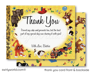 Immerse guests in nostalgic charm with our Vintage Little Golden Book 1st Birthday Invitation Set! 🌟📚 Featuring classic illustrations, this premium printed set includes invitations, thank you cards, and envelopes. Perfect for a magical storybook-themed celebration. Customize easily and create lasting memories! 🎉✨
