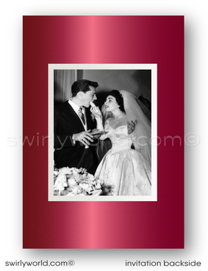 40th Wedding Anniversary Invitation – Ruby Bow Digital Party Invite, Editable 5x7