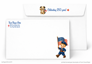 Vintage 4th of July Cards – Mid Century Military Salute With American Flag