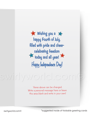 Happy 4th of July Patriotic Bear Greeting Card
