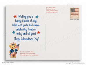Happy 4th of July Patriotic Bear Greeting Card