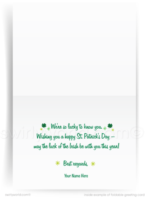 St. Patrick’s Day Greeting Cards – Mid-Century Modern Realtor Client Appreciation