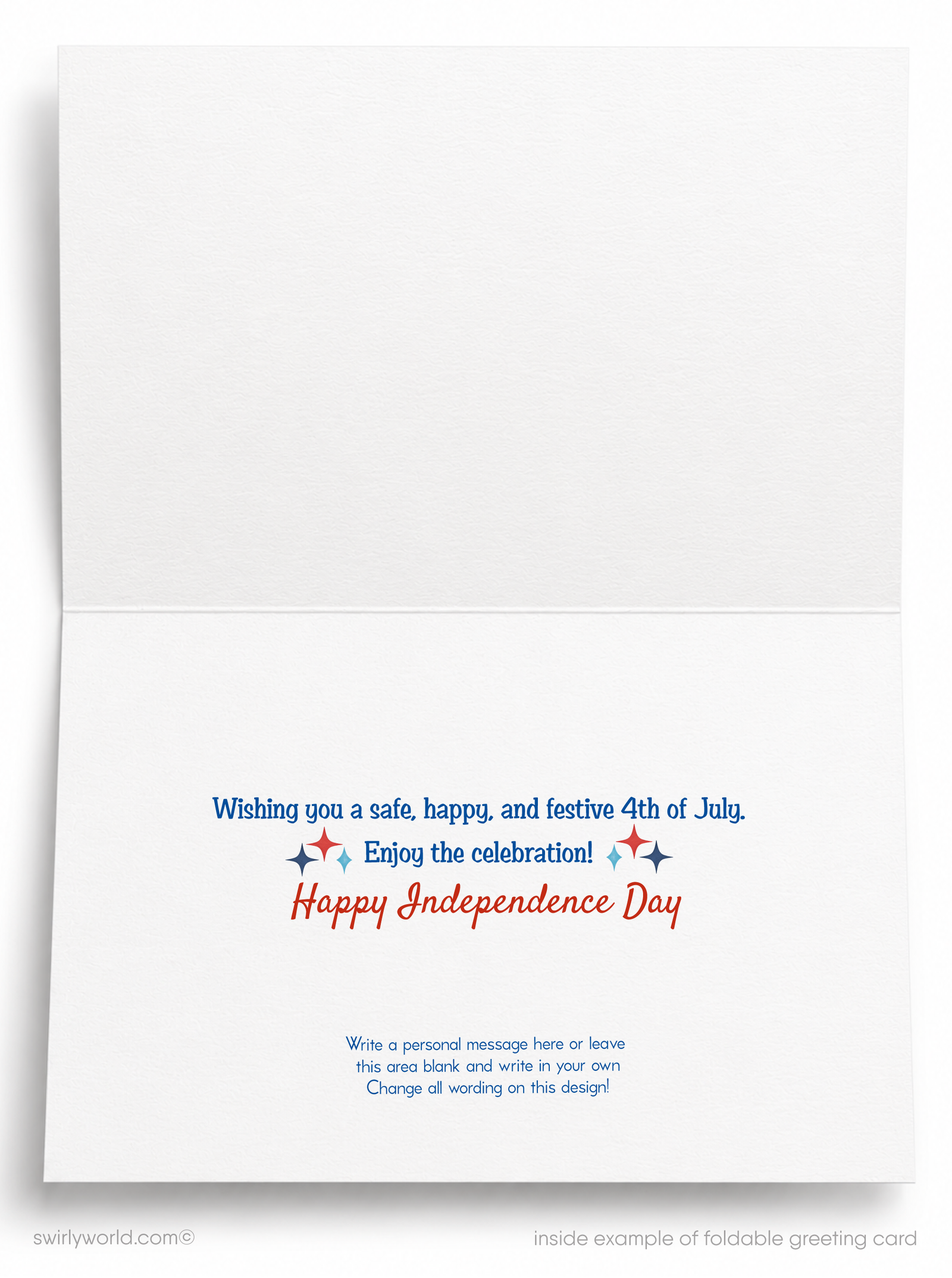 The image is a graphic design for a greeting card celebrating the 250th anniversary of the United States. The design features a large number "250" surrounded by stars and fireworks, with the text "America" written above it.