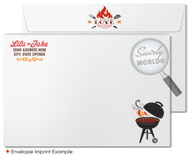 "I Do BBQ" Red Checkered Gingham Vintage Retro Engagement Party Invitations