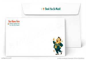 Personalized letterhead with cartoon character and 'Thank You So Much!' text on a white background