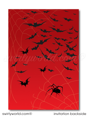 Boos and Booze Adult Halloween Cocktail Party "Eat Drink Be Scary" Digital Invitations 