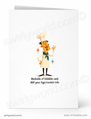 a cartoon chef wearing a white hat and apron, giving a thumbs up gesture.