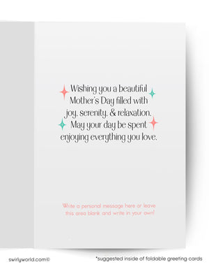 Greeting card with Mother's Day message on a white background