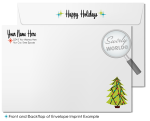 Atomic Retro Mid-Century Modern 1960s Vintage MCM Bells Holiday Greeting Cards