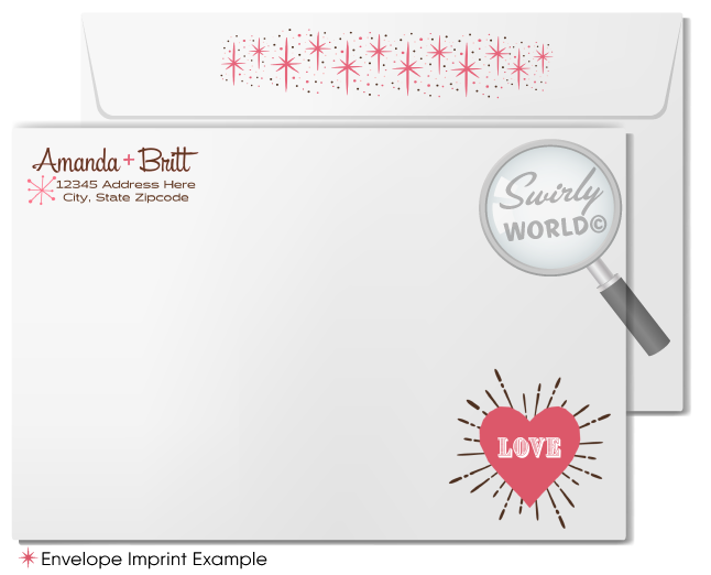 Atomic Pink Stardust Retro Modern Engagement Party Invitation Digital Download