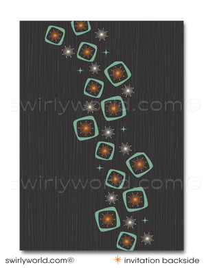 1960s Mad Men Inspired Atomic Mid-Century Modern Wedding Invitation Set - Digital Download