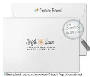 1960s Mad Men Inspired Atomic Mid-Century Modern Wedding Invitation Set - Digital Download