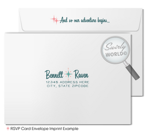 Atomic Powder Pink and Blue Wedding Invitation Set - Mid-Century Modern Digital Download