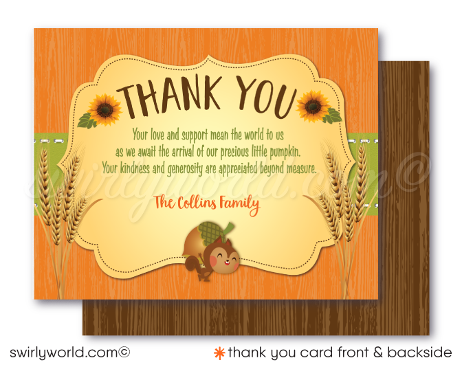 Celebrate the arrival of your little one with our "Little Pumpkin On the Way" Fall Baby Shower Invitation & Thank You Card Set. This charming digital download features a gender-neutral design with warm autumn colors, perfect for a cozy baby shower or Halloween-themed event. Easily customizable and ideal for home printing.