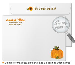 Little Pumpkin Halloween Fall Harvest Baby Shower Invitation & Thank You Card Digital Download