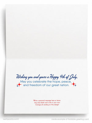The image is a white card with a message written in blue and red colors. The card appears to be empty, with no visible text or images.