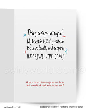 Valentine's Day card with a message of gratitude and a space for a personal message.