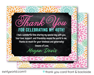 Celebrate a special 40th with the perfect invitation! Our beautiful, garden-inspired design is sure to make your forty-year-old feel fabulous and one-of-a-kind. This whimsical organic floral digital design bundle would be great for a luncheon or girls day out! Includes matching thank-you cards and envelopes for an unforgettable event! 