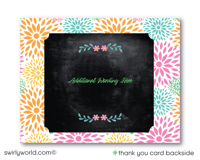 Celebrate a special 40th with the perfect invitation! Our beautiful, garden-inspired design is sure to make your forty-year-old feel fabulous and one-of-a-kind. This whimsical organic floral digital design bundle would be great for a luncheon or girls day out! Includes matching thank-you cards and envelopes for an unforgettable event! 