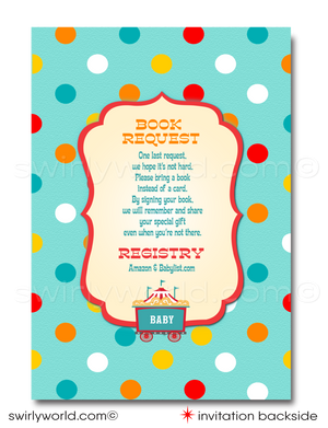 Gender Neutral Vintage Retro Carnival Circus Theme Baby Shower Invitation Bundle